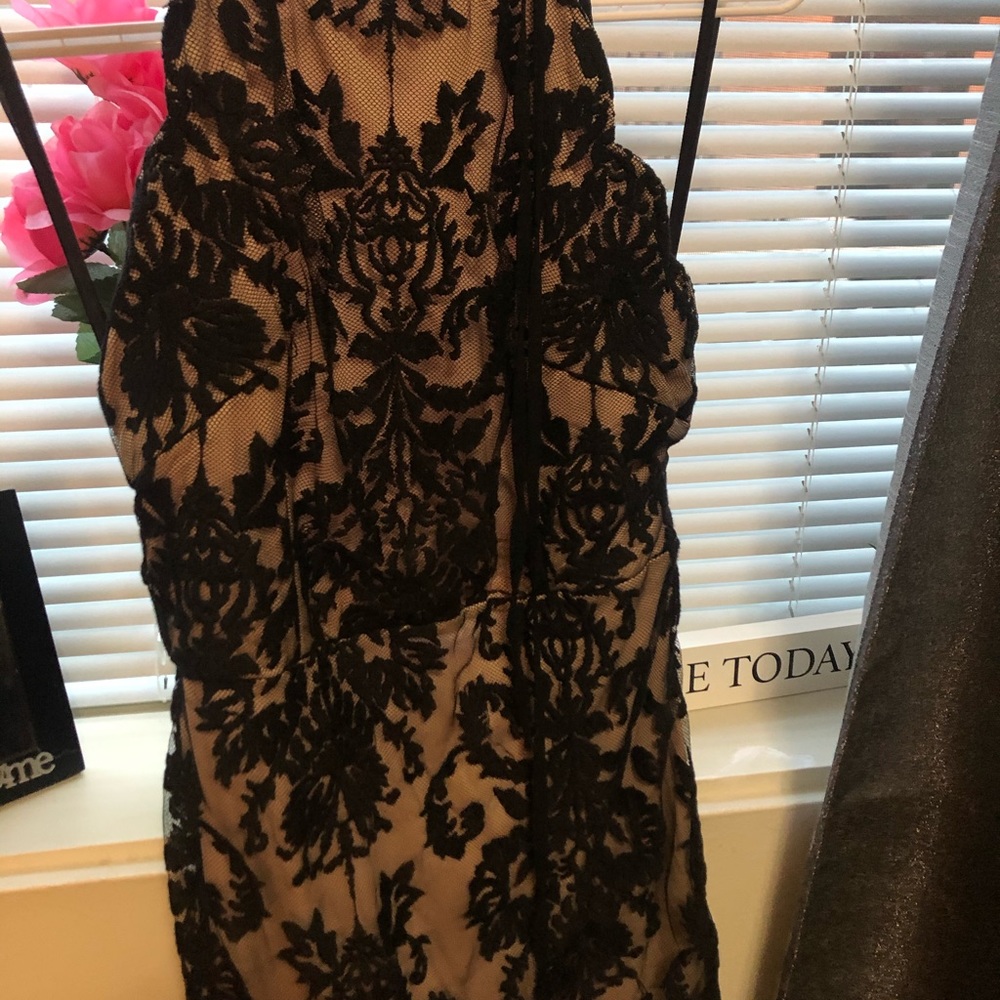 lace dress black and tan